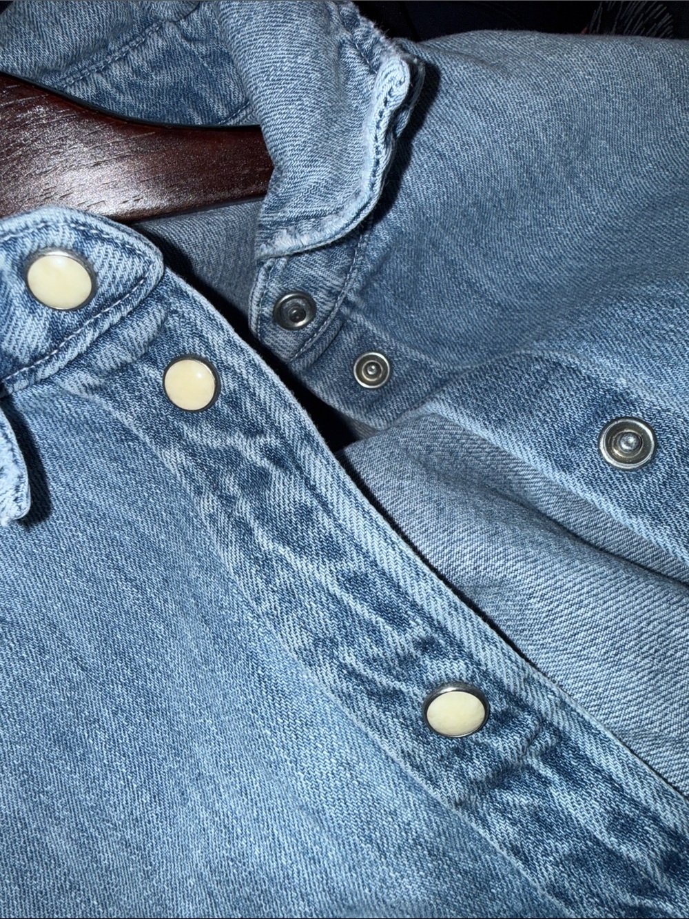 All Saints Oversized Faded Blue Denim Shirt Jacket - Picture 5 of 5